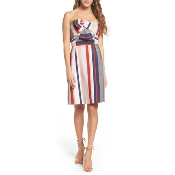 Sam Edelman Stripe Strapless Dress - Picture 1 of 12